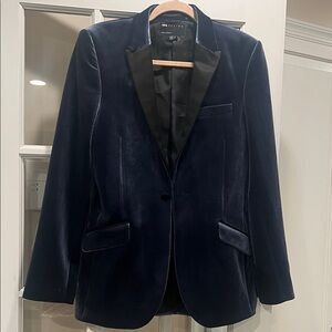 ASOS Midnight Blue Velvet Blazer with Black Trim Absolutely Gorgeous